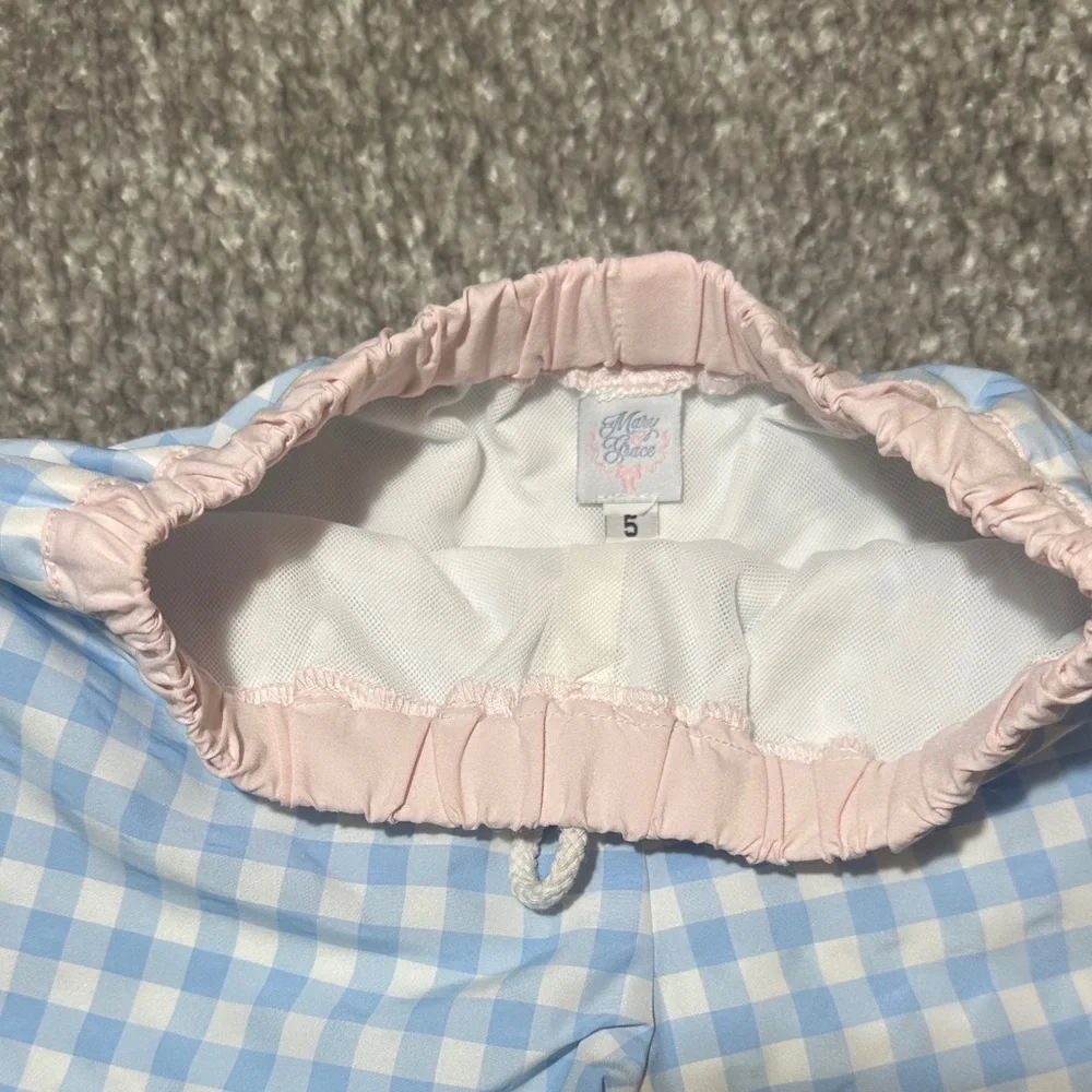 NWOT Mary & Grace Blue Gingham with pink accents swim  Shorts 5
